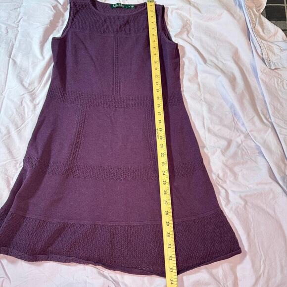 Lauren Ralph Lauren Women's sz Petite Large Purple Sleeveless Sweater Dress - Picture 7 of 8